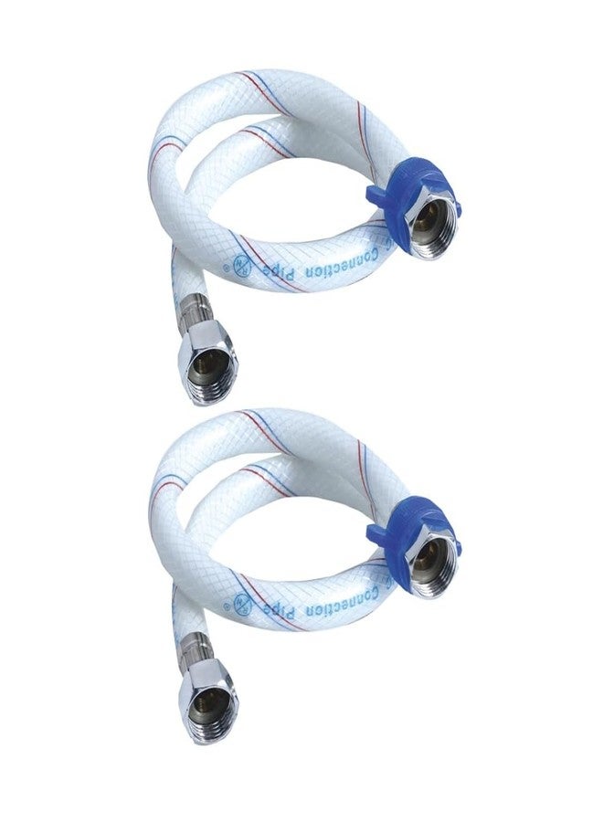 COSWARE أنبوب توصيل أبيض من مادة PVC من COSWARE مقاس 18 بوصة مناسب لسخانات المياه، وحنفيات أسطح العمل، وأحواض الغسيل، وأحواض المطبخ (عبوة من قطعتين) (18 بوصة) - Image 1